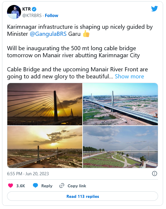 Karimnagar Cable Bridge: A Breathtaking Marvel Set to Open Today